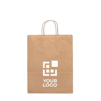 Sac en papier publicitaire pour magasins vue avec zone d'impression