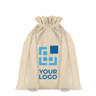 Sac coton publicitaire pour emballage cadeau vue avec zone d'impression