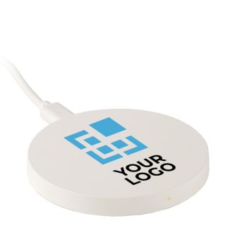 Chargeur sans fil publicitaire pour mobile couleur blanc
