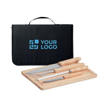 Set de 4 accessoires pour le barbecue vue avec zone d'impression
