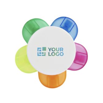 Surligneur promotionnel en forme de fleur couleur blanc