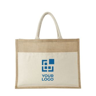 Sac cabas toile de jute personnalisable vue avec zone d'impression