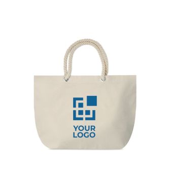 Joli sac de plage publicitaire vue avec zone d'impression