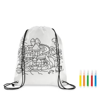 Sac cordon à colorier pour les enfants couleur blanc