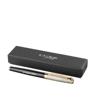 Luxueux stylo roller avec un bouchon doré 