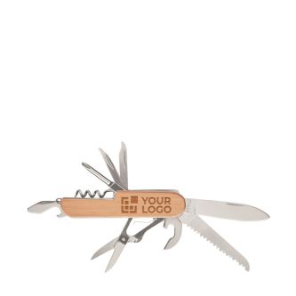 Couteau en acier avec 9 fonctionnalités couleur bois