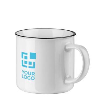 Tasses blanches personnalisées avec le logo avec zone d'impression
