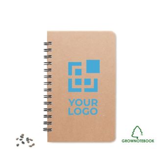 Carnet écologique avec graines de pin avec zone d'impression