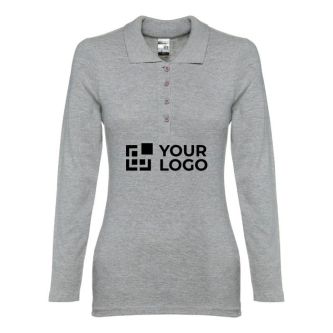 Polo imprimé avec manches longues 210 g/m2 avec zone d'impression