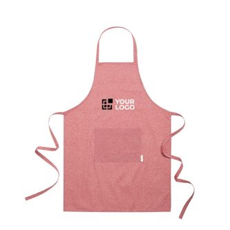 Tablier écologique en coton recyclé couleur rouge chiné