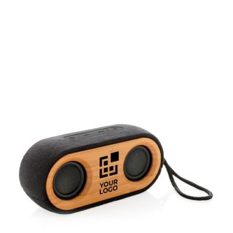 Double enceinte en bambou couleur bois