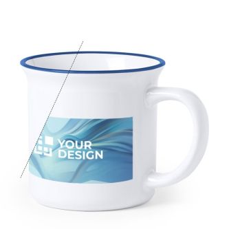 Mug promotionnel au design vintage avec zone d'impression