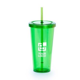 Verre avec paille personnalisable