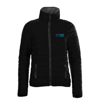 Veste publicitaire matelassée pour femme couleur noir