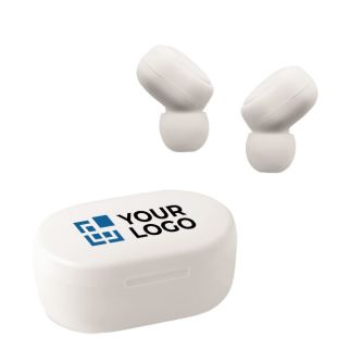 Écouteurs sans fil personnalisables blanc couleur blanc première vue