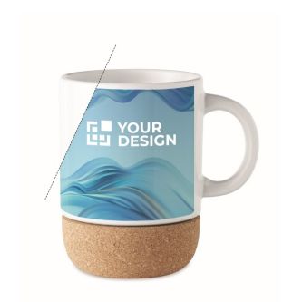 Mug pour sublimation avec base en liège avec zone d'impression