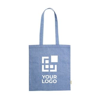 Tote bag avec logo en coton recyclé 120 g/m2 vue avec zone d'impression