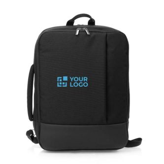 2 en 1 sac à dos et porte-documents pour ordinateur couleur noir première vue