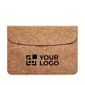Sac pour ordinateur portable en liège vue avec zone d'impression
