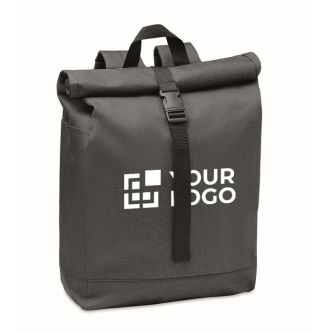 Sac à dos avec fermeture à enroulement avec zone d'impression