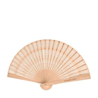 Éventail personnalisé à motifs ornementaux avec zone d'impression