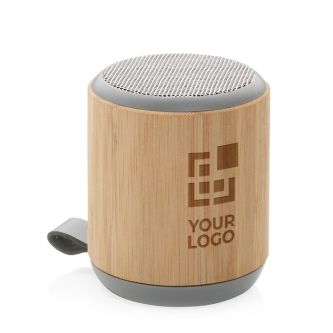 Enceinte en bambou naturel et tissu avec zone d'impression