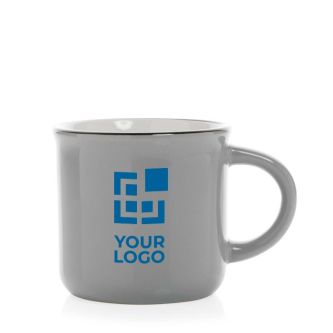 Tasse publicitaire vintage bicolore avec zone d'impression