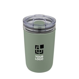 Verre en bambou avec fonction thermos couleur bleu pétrole