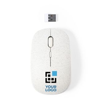 Souris publicitaire sans fil en canne de blé