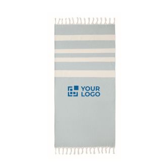 Serviette paréo recyclée 140 g/m2 vue avec zone d'impression