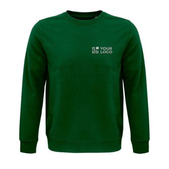 Sweat avec logo durable 280 g/m2 couleur vert foncé
