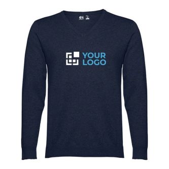 Pull publicitaire avec col en V de 220 g/m2 avec zone d'impression