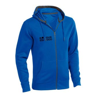 Sweat à capuche avec zip 300 g/m2 couleur bleu roi