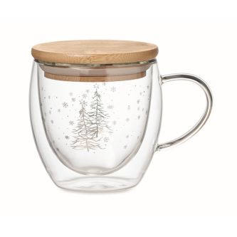 Tasse de style Noël avec couvercle
