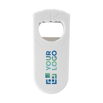 Décapsuleur en forme de poing avec zone d'impression