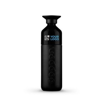 Gourdes d'entreprise avec fonction thermos couleur noir avec zone d'impression
