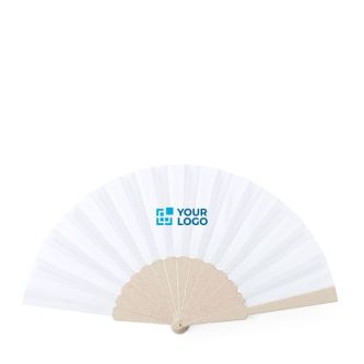 Éventail en bambou et plastique recyclé avec zone d'impression
