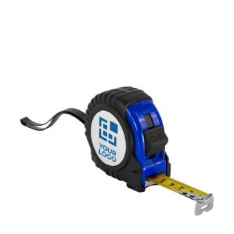 Mètre ruban en caoutchouc noir personnalisé couleur bleu première vue