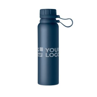 Gourde thermos avec détails en silicone avec zone d'impression