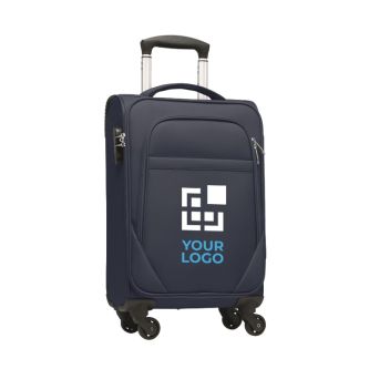 Valise en polyester RPET avec cadenas couleur bleu