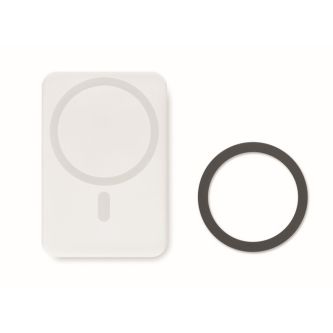 Chargeur sans fil magnétique en bambou couleur blanc deuxième vue