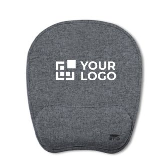 Tapis de souris recyclé avec repose-poignets avec zone d'impression
