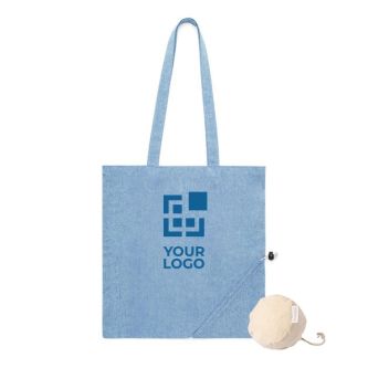 Sac pliable en coton recyclé 120 g/m2 avec zone d'impression