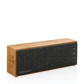 Enceinte sans fil en bambou rectangulaire