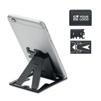 Multi-outils en acier avec 6 fonctions et support pour téléphone