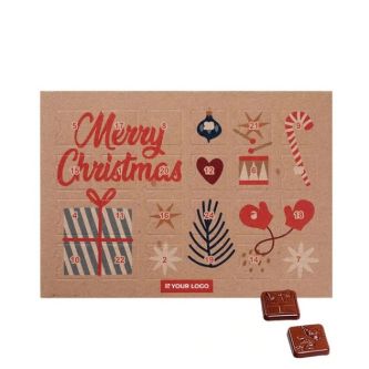 Calendrier de l'avent de table avec support arrière A5 couleur blanc