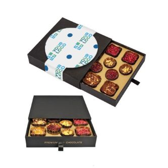 Boîte de 12 chocolats haute qualité semi-enveloppés 4 goûts