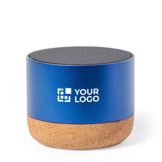 Enceinte en alu recyclé avec base liège et puissance de 3W
