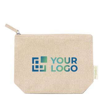 Trousse en coton 100% recyclé avec fermeture éclair