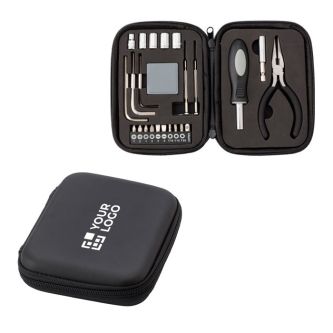 Jeu d'outils dans un étui en cuir synthétique